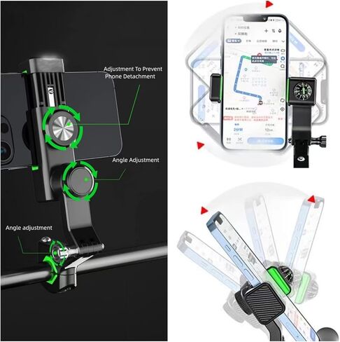 حامل هاتف للدراجة - مشبك تثبيت على مقود الدراجة الهوائية، مشبك هاتف للسكوتر ATV يعمل بيد واحدة لهاتف iPhone Pro Max/X/XS، Galaxy S20 و4.7 بوصة - 6.8 بوصة in Kuwait