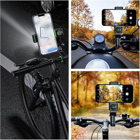 حامل هاتف للدراجة - مشبك تثبيت على مقود الدراجة الهوائية، مشبك هاتف للسكوتر ATV يعمل بيد واحدة لهاتف iPhone Pro Max/X/XS، Galaxy S20 و4.7 بوصة - 6.8 بوصة in Kuwait