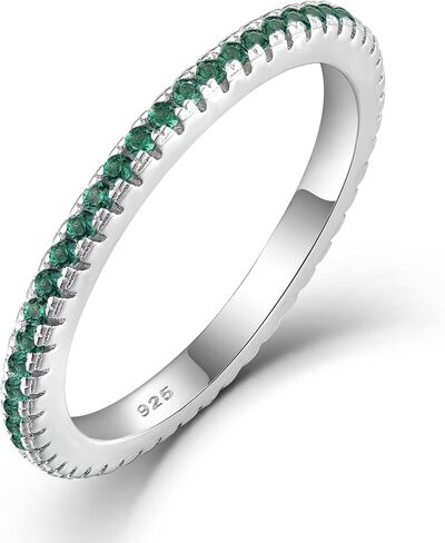 STARCHENIE Stackable Ring for Women Solid 925 Sterling Silver Eternity Band Rings Size 5-10 in Saudi Arabia