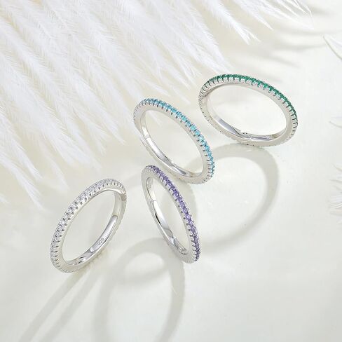 STARCHENIE Stackable Ring for Women Solid 925 Sterling Silver Eternity Band Rings Size 5-10 in Saudi Arabia