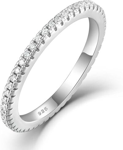 STARCHENIE Stackable Ring for Women Solid 925 Sterling Silver Eternity Band Rings Size 5-10 in Saudi Arabia