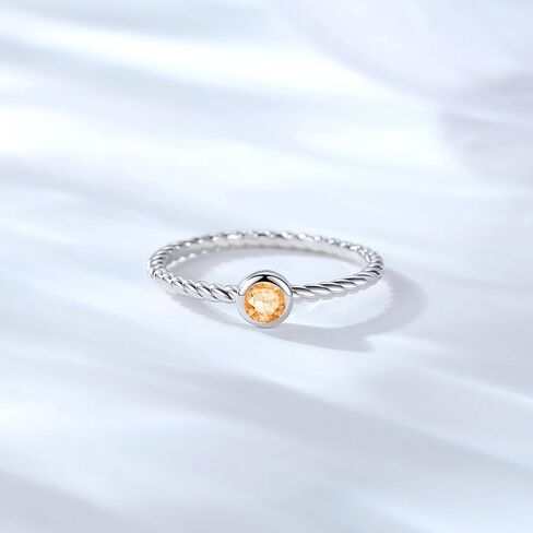 925 Sterling Silver Stackable Birthstone Rings for Women Teen Girls Colorful Cubic Zirconia Mothers Daughter Jewelry Gift Simple Promise Ring for Her in Saudi Arabia