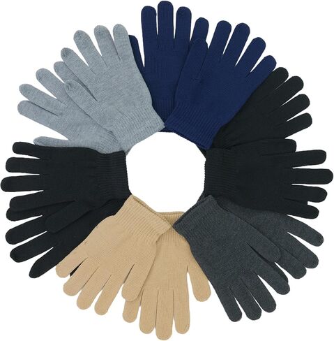 ToBeInStyle Men’s Pack of 6 Assorted Style Traditional Winter Knit Cold Weather Gloves in Saudi Arabia