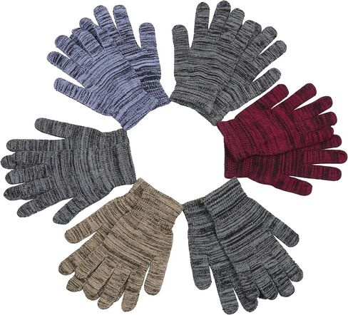 ToBeInStyle Men’s Pack of 6 Assorted Style Traditional Winter Knit Cold Weather Gloves in Saudi Arabia