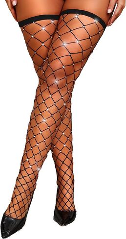 النساء الفخذ العليا جوارب الجوارب حجر الراين البريق جوارب شبكية جوارب طويلة طماق الملابس الداخلية السراويل in Kuwait