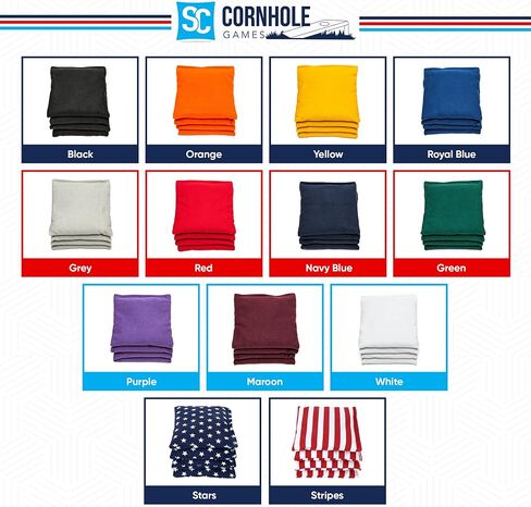 Weather Resistant Cornhole Bags (Set of 8) - Professional Regulation Size/Weight (16 oz) - Use on Pro Corn Hole Boards or Bean Bag Toss Sets in Saudi Arabia