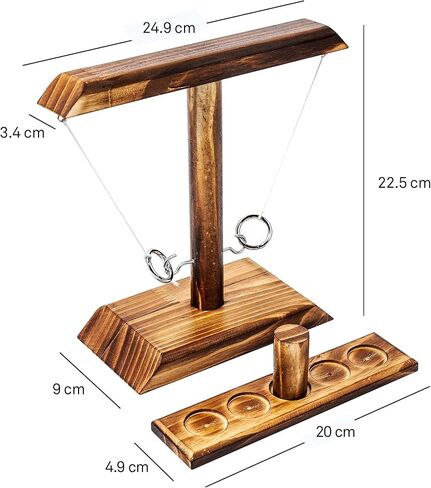 Ring Toss Game, Fun Hook and Ring Game, Handmade Wooden Interactive Game for Home and Party in Saudi Arabia