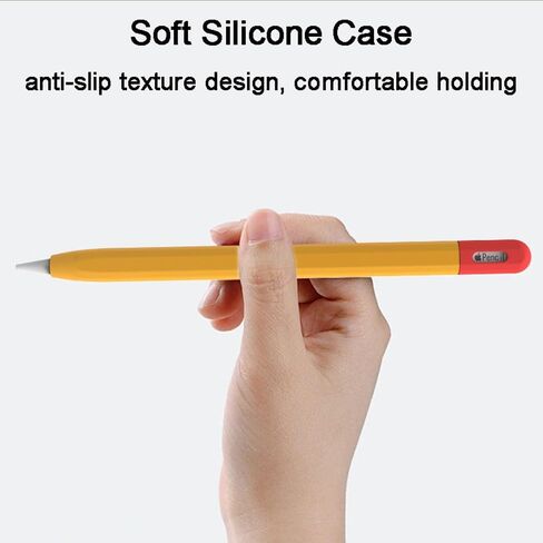 2 Pack Silicone Case for Apple Pencil USB C, Durable Thin Cover Sleeve, Lightweight Holder Grip for Apple Pencil 3rd Generation Protect Accessories (Black & Orange) in Saudi Arabia