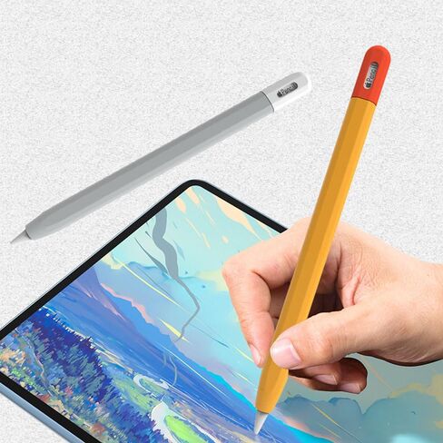 2 Pack Silicone Case for Apple Pencil USB C, Durable Thin Cover Sleeve, Lightweight Holder Grip for Apple Pencil 3rd Generation Protect Accessories (Black & Orange) in Saudi Arabia