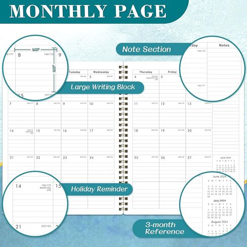 مخطط 2024-2025 - مخطط أكاديمي 2024-2025، يوليو 2024 - يونيو 2025، مخطط 2024-2025، 8 × 10 بوصة، 2024-2025 مخطط أسبوعي وشهري مع ورق سميك in Kuwait