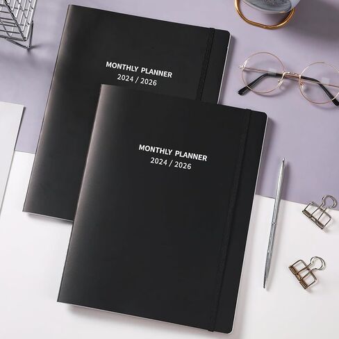 Monthly Planner 2024-2026 - Planner 2024-2026 Monthly, Jul. 2024 - Jun. 2026, 9’’ × 11’’, 2 Years Monthly Planner with Embossed Cover, Inner Pocket, Premium Paper, Elastic Closure in Saudi Arabia