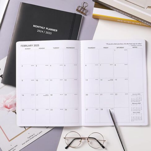 Monthly Planner 2024-2026 - Planner 2024-2026 Monthly, Jul. 2024 - Jun. 2026, 9’’ × 11’’, 2 Years Monthly Planner with Embossed Cover, Inner Pocket, Premium Paper, Elastic Closure in Saudi Arabia