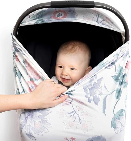 Moody Park Baby - Baby Car Seat Covers and Nursing Cover (Floral Chloe), car seat Covers for Babies, car seat Cover for Babies in Saudi Arabia