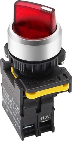 mxuteuk Green LED Light Voltage 110V-220V 22mm 1 NO 2 Positions Waterproof IP65 Latching Rotary Selector Switch 10A 600V LA155-A1-10XD-G in Saudi Arabia
