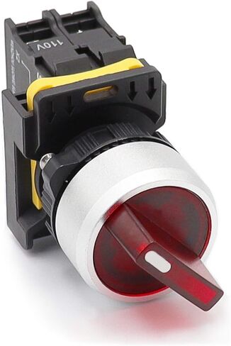 mxuteuk Green LED Light Voltage 110V-220V 22mm 1 NO 2 Positions Waterproof IP65 Latching Rotary Selector Switch 10A 600V LA155-A1-10XD-G in Saudi Arabia