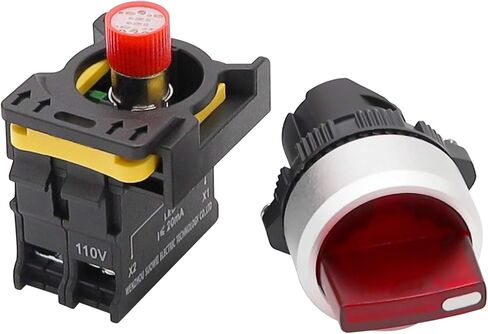 mxuteuk Green LED Light Voltage 110V-220V 22mm 1 NO 2 Positions Waterproof IP65 Latching Rotary Selector Switch 10A 600V LA155-A1-10XD-G in Saudi Arabia