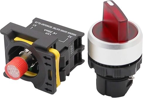 mxuteuk Green LED Light Voltage 110V-220V 22mm 1 NO 2 Positions Waterproof IP65 Latching Rotary Selector Switch 10A 600V LA155-A1-10XD-G in Saudi Arabia