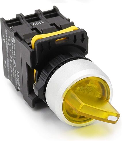 mxuteuk Green LED Light Voltage 110V-220V 22mm 1 NO 2 Positions Waterproof IP65 Latching Rotary Selector Switch 10A 600V LA155-A1-10XD-G in Saudi Arabia