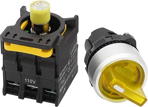 mxuteuk Green LED Light Voltage 110V-220V 22mm 1 NO 2 Positions Waterproof IP65 Latching Rotary Selector Switch 10A 600V LA155-A1-10XD-G in Saudi Arabia