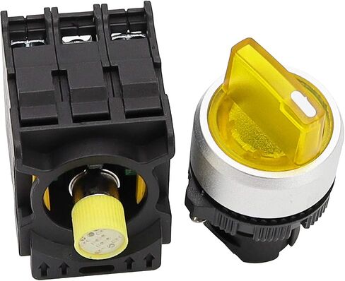 mxuteuk Green LED Light Voltage 110V-220V 22mm 1 NO 2 Positions Waterproof IP65 Latching Rotary Selector Switch 10A 600V LA155-A1-10XD-G in Saudi Arabia