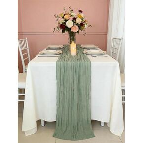 3 Pack Sage Green Cheesecloth Table Runner -17×120 Inch Gauze 10 FT Long Cheese Cloth Table Runners for Bridal Wedding Party Baby Shower Holiday Birthday Home Easter Decor in Saudi Arabia