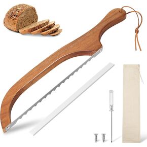 Bread Slicer for Homemade Bread, 15.7 Ergonomic Design, Premium Stainless Steel Serrated Bread Bow Knife for Precise Cutting in Kuwait