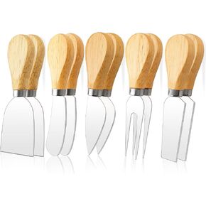 10 Pcs Cheese Knives, Wooden Handle Cheese Knife Set for Charcuterie Board, Mini Steel Stainless Cheese Cutter, Spreader, Fork for Party Wedding Christmas, Charcuterie Accessories in Saudi Arabia