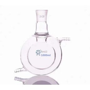 500ml Laboratory Jacketed Glass Double Layer Flask Reactor Bottle Beaker Lab Jacketed Kit Tool Graduated (24/29 Joint) in Kuwait