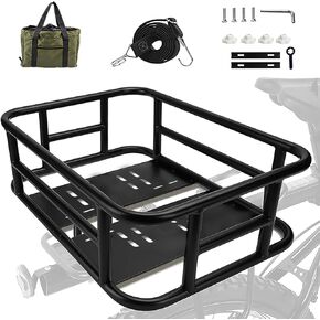 Rear Bike Basket,Rear Rack Bicycle Basket with Waterproof Storage Bag,Large Capacity Bike Back Baskets for Most Bikes and E-Bike,Easy Installation in Kuwait