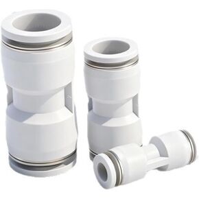 White Pneumatic Trachea Straight Through Quick Plugs PU4/6/8/12/14/16mm/PG Hose Connector 1Pcs(PG8-4(白色)) in Kuwait