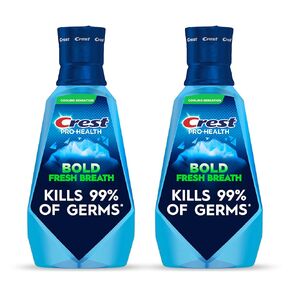غسول الفم كريست برو-هيلث بولد منعش، يقتل الجراثيم بنسبة 99%، مضاد لالتهاب اللثة ومضاد للبلاك، نعناع نظيف - 1 لتر (33.8 أونصة سائلة)، عبوة من قطعتين in Kuwait