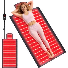 520 LEDs Dual Full Body Red Light Therapy Mat, Red Light Therapy Blanket, 2in1 LEDs(660nm& 850nm), Premium Leather, Adjustable Timer & Intensity in Saudi Arabia