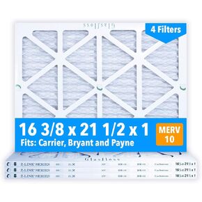 مرشحات هواء Glasfloss 16-3/8 x 21-1/2 x 1 (علبة مكونة من 4)، MERV 10، مطوية، صنع في الولايات المتحدة الأمريكية in Kuwait