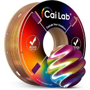 Silk Rainbow PLA Filament 1.75mm, Multicolor Gradient, +/- 0.02mm, Compatible with Bambu Lab P1S/A1/X1 & Most FDM Printers, 200g Spool -Silk Purple Yellow Blue in Saudi Arabia