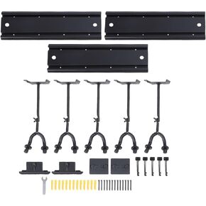 نظام رف تثبيت على الحائط للجيتار من SUNGOOYUE مع 5 خطافات قابلة للتعديل، قضبان ألومنيوم دوارة 270 درجة لعرض القيثارة الصوتية الكهربائية، تخزين أدوات توفير المساحة in Kuwait