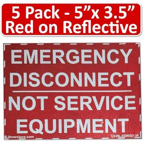 5 بوصة × 3.5 بوصة متوافقة مع NEC، قطع الاتصال في حالات الطوارئ، وليس معدات الخدمة، ملصقات مغلفة خارجية، ملصق لوحة كهربائية خطر، فينيل شديد التحمل مقاوم للماء، فائق التحمل in Kuwait