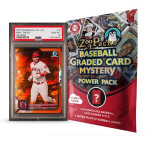 Mike Trout PSA Graded Card Mystery Power Pack - 1 PSA Graded Mike Trout Card and 2 Packs of Cards Per Pack - Amazon Exclusive in Kuwait
