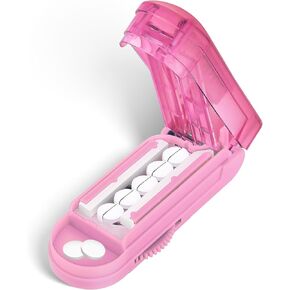 فاصل حبوب منع الحمل من DUBSTAR للحبوب الصغيرة والصغيرة، قواطع متعددة للحبوب الصغيرة أو الكبيرة، فاصل حبوب قابل للتعديل مع جهاز مركزي وواقي شفرة للأقراص المتعددة (أبيض) in Kuwait