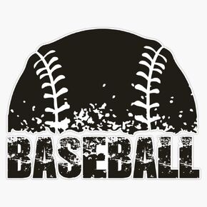 Baseball Bumper Sticker Vinyl Decal 5 inches in Saudi Arabia