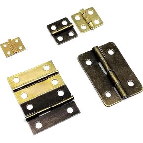 Small Golden Antique Brass Bronze Jewelry Case Hinge with Screw Nail 12Pcs(8x10mm Golden) in Saudi Arabia