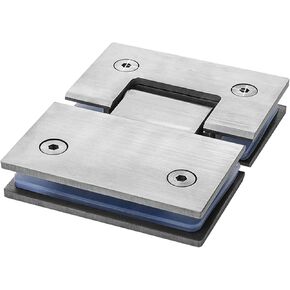 مشبك زجاجي 180 درجة 304 من الفولاذ المقاوم للصدأ مفصل دعامة شديدة التحمل قطعة واحدة (فضي مصقول) in Kuwait