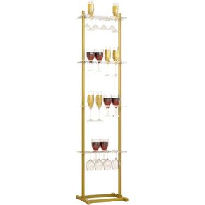 Champagne Wall for Party, 4 Tier Acrylic Champagne Wall Holder with 32 Glass Slots, Movable Champagne Wall Flute Stand for Wedding, Parties, Events, Bridal Showers, Photo Booth Props in Kuwait