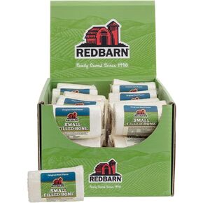 Redbarn Pet Products عظام الكلاب الصغيرة المملوءة، نكهة زبدة الفول السوداني - علاج مضغ عظم الفخذ المحشو طويل الأمد مصنوع في الولايات المتحدة الأمريكية للمضغ العدواني - علبة مكونة من 20 عظمة in Kuwait