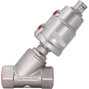 1PCS Actuator Ball Valve Stainless Steel Driven Angle Valve Internal Thread Pneumatic steam Valve Solenoid Valve Valve Group(3/4",Thread) in Kuwait