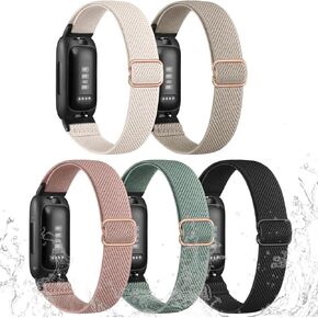 Odbeai Elastic Bands Compatible with Fitbit Inspire 3 Bands for Women Men, Water-Resistant Stretchy Nylon Adjustable Soft Sport Replacement Strap for Inspire 3/Inspire 2/Inspire/Inspire HR, 5 Packs in Kuwait