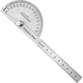 منقلة زاوية من الفولاذ المقاوم للصدأ، 0-180 درجة، أداة قياس زاوية مسطرة النجارة قابلة للتعديل (10 سم/ 3.94 بوصة) in Kuwait