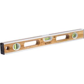 BETHEL 24-inch Bamboo Level, Mortar Adhesion Resistant Light Level, with Double Curved Acrylic Leveling Tubes for Masonry Applications and General Leveling in Kuwait