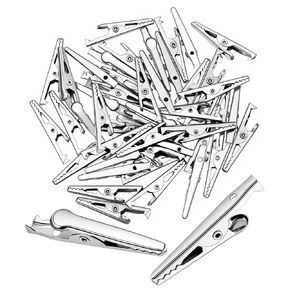 45 Pcs Alligator Clips,35mm Metal Alligator Clips for Crafts Silver Crocodile Clip for Laboratory Electric Testing Work Cable Lead Clip in Kuwait
