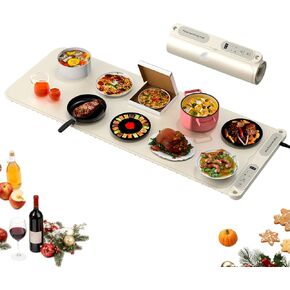 (ترقية) حصيرة تدفئة للطعام، 40 × 15 سخان طعام 10 أطباق - لمسة واحدة بحد أقصى لدرجة الحرارة 212 درجة فهرنهايت وميزة الذاكرة، 7 درجة حرارة قابلة للتعديل، مؤقت 8 ساعات، حصيرة تسخين سيليكون قابلة للطي وآمنة على الطعام لتناول الطعام والبوفيهات والحفلات in Kuwait