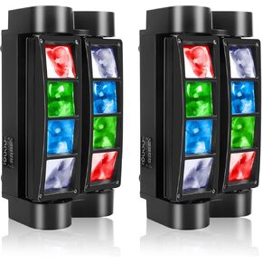 Moving Head Lights 8x10W CREE LED RGBW Spider Stage Light DMX512 Sound Activated Beam Lights Perfect for Home Party Stage Wedding KTV Bar DJ Show -2 Pack in Saudi Arabia